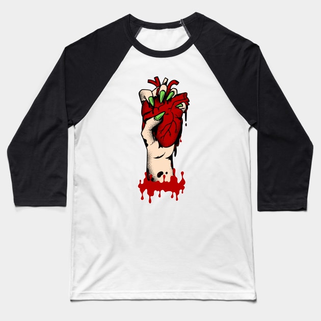 female hand bloody heart Baseball T-Shirt by JENNEFTRUST